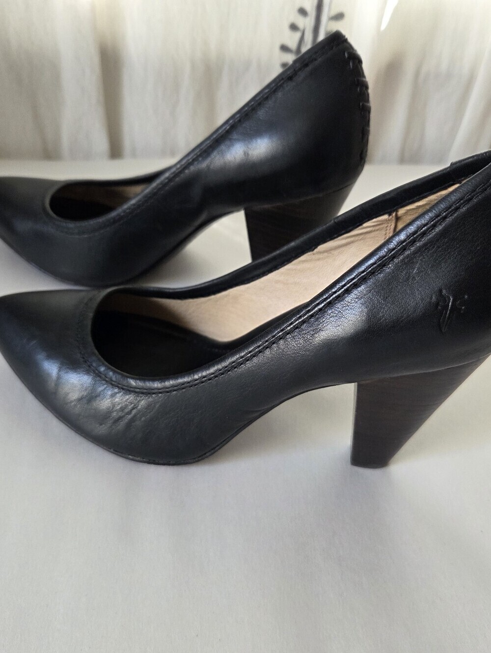 The Frye Company Regina Leather Pumps - Comfortable Block Heel 9.5